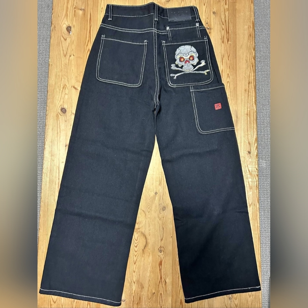 Embroidered Skull Fashion Jeans